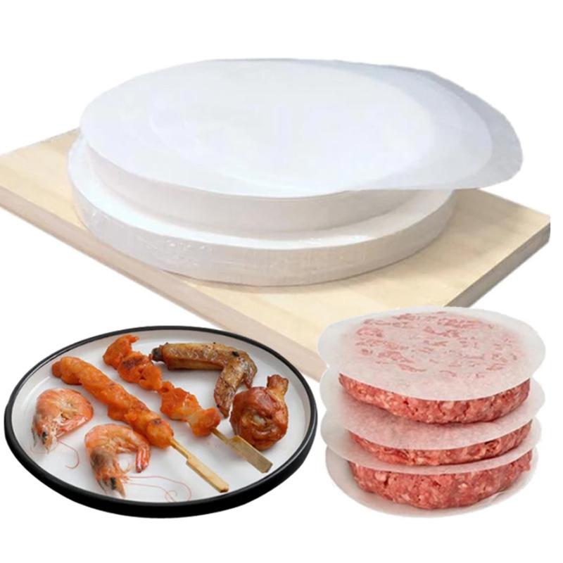 50/100pcs Round Burger Patty Paper Non Stick Freezer Parchment Paper for Beef Patties Baking Cooking Food Wrap