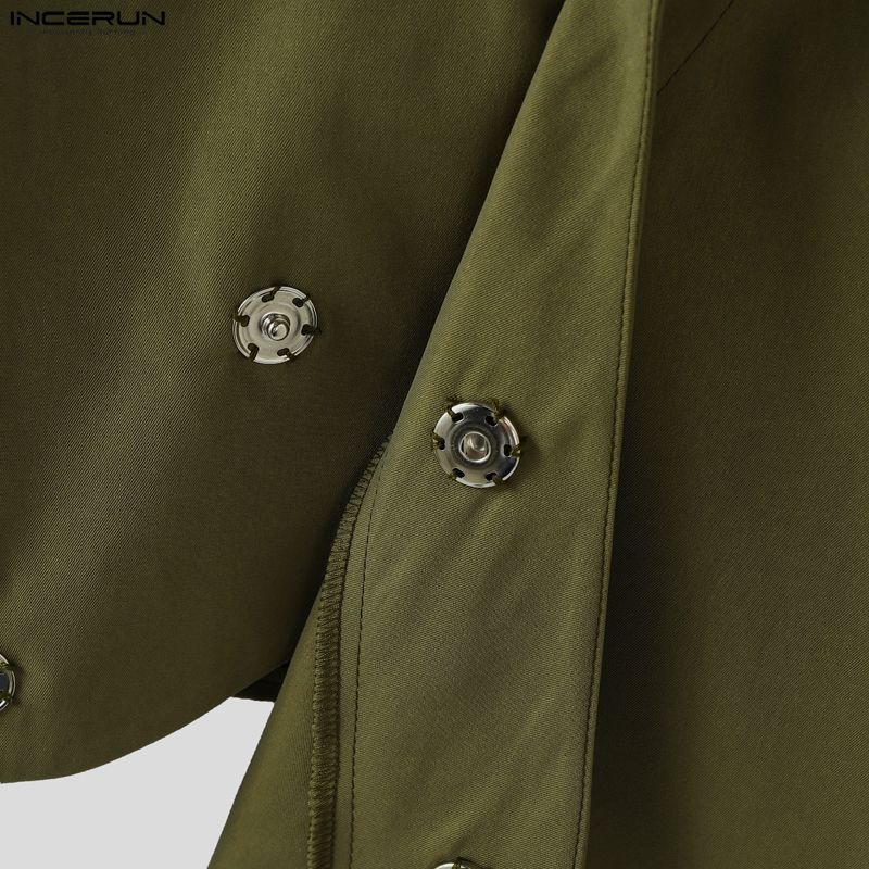 INCERUN Two Pieces Outfits Men Long Sleeve Side Cross Shirt and Long Harem Pants Sets