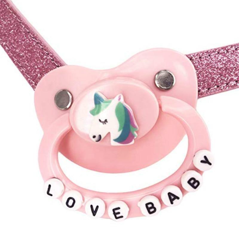 Pink Glitter Pacifier Gag Ddlg Abdl Littles Play Gags