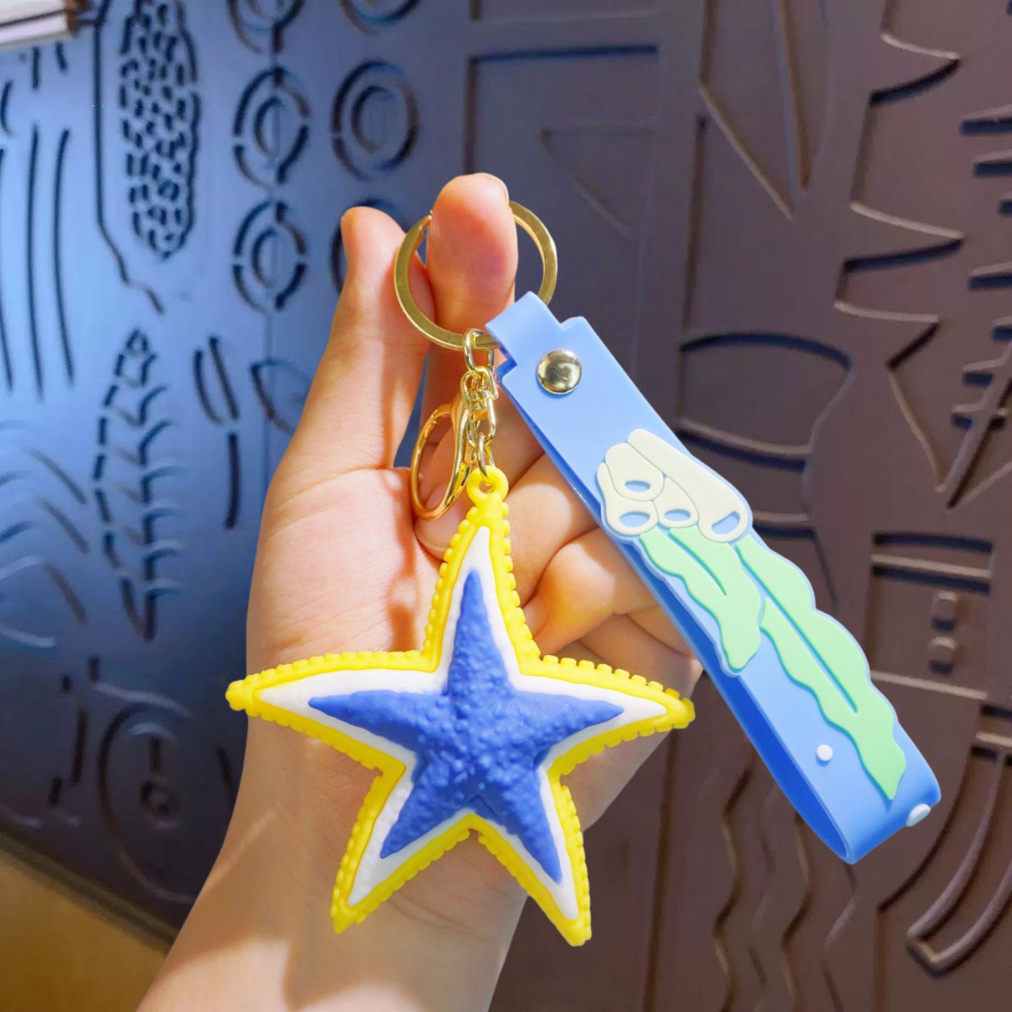 

Cute Starfish Keychain Pendant for Children & Couples синій