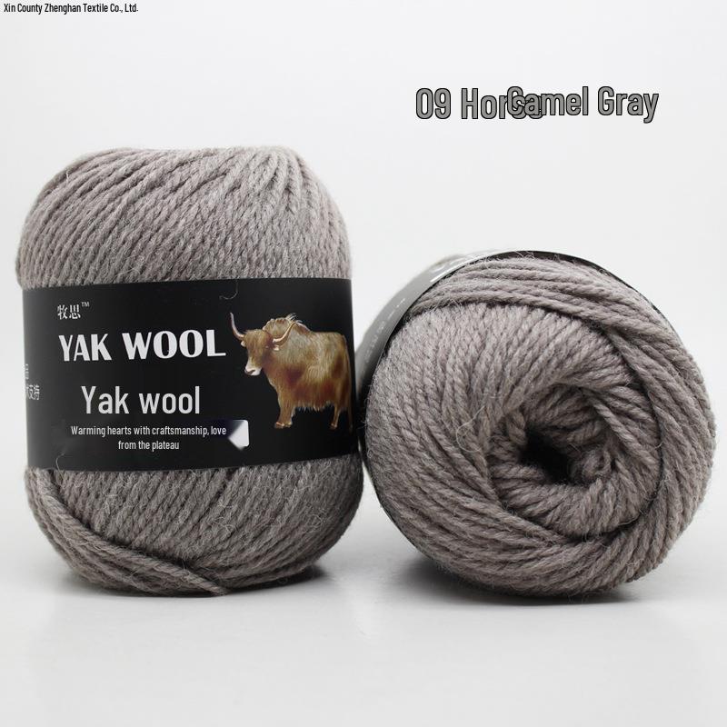 Yak Wool 3-Ply Hand-Knitted Medium-Thick Yarn for Sweaters, Coats, Scarves, and Hats (DIY).