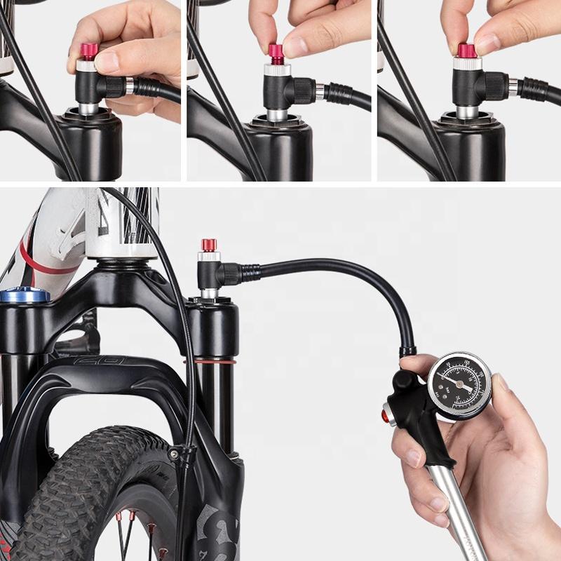 High Pressure 300 PSI For Front Fork And Rear Suspension Air Shocks Pump With Gauge Portable Bike Bleed Button