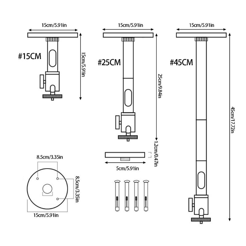 Adjustable Projectors Ceiling Hanging Bracket With 3.5mm Thick Aluminum Tube And Wide Compatibility