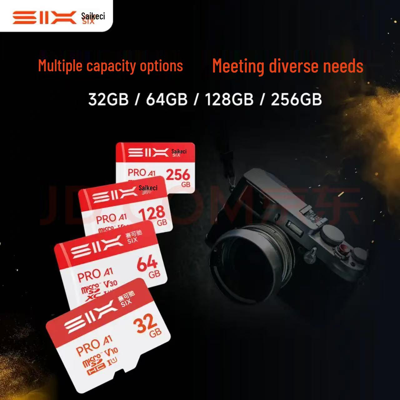 Saikeci 128GB U3 A1 V30 High-Speed MicroSD Memory Card 32GB