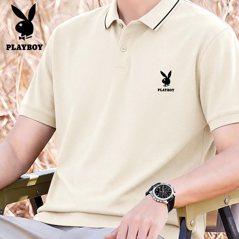 PLAYBOY Men s 2026 Casual Business Short Sleeve Polo T-Shirt L