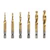 6 Stück HSS Sechskant Schaft Kombinierter Gewindebohrer und Bohrer Satz (HSS 6542   Beschichtet)
