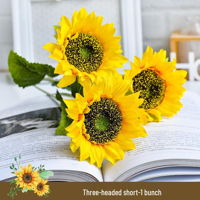 Mini Sunflower Artificial Flower Arrangement for Living Room or Dining Table Decoration