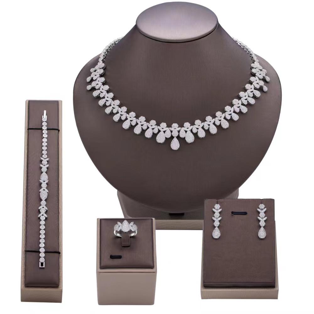 Micro-inlaid Diamond Zircon Jewelry Set Bridal Wedding Photography Popular Accessories Women