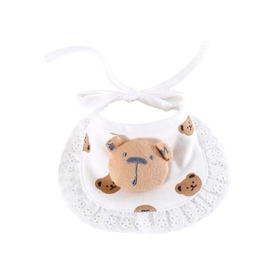 Pet Saliva Bib Cartoon Ornament Wear Resistant Cotton Adorable Small Dogs Cats Saliva Neckerchief Decor for Outdoor