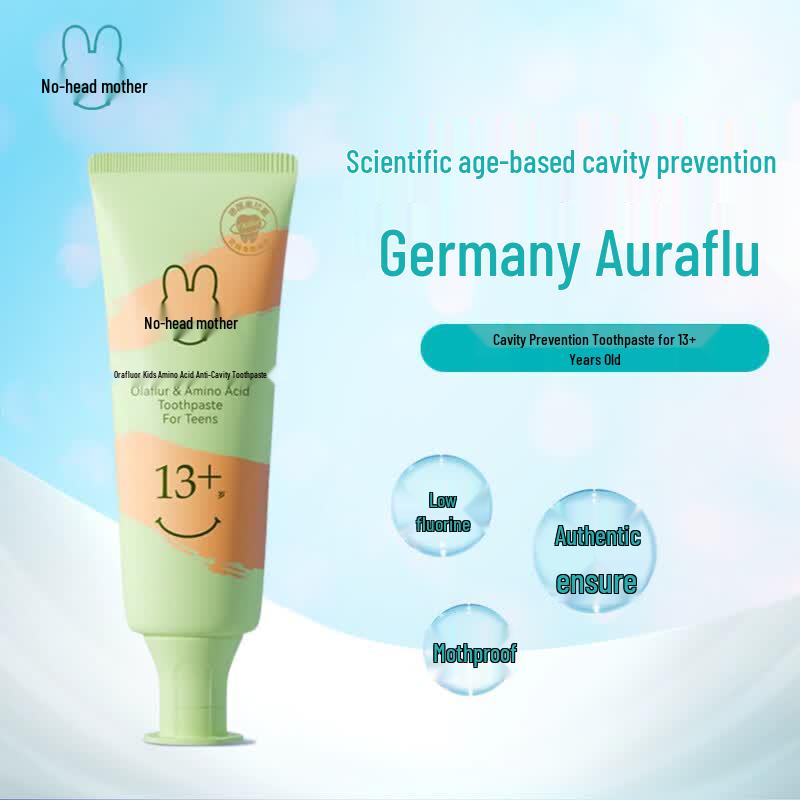 Tu Tou Ma Ma Olafluor Teen Anti-Cavity Toothpaste, Peach, 50g
