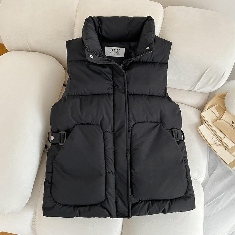 Padded coat women's autumn and winter new short cotton vest cotton vest small cotton vest loose