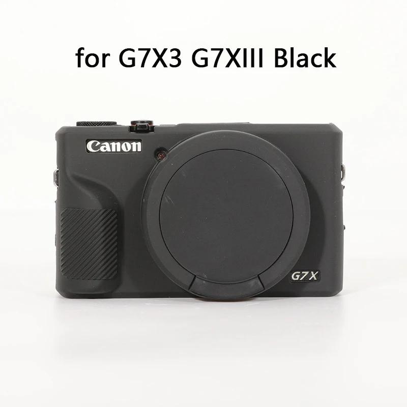 Soft Silicone Rubber Camera Body Case for Canon G7X Mark III G7XIII G7X3 Shockproof Cover Lens Cap Protective Case