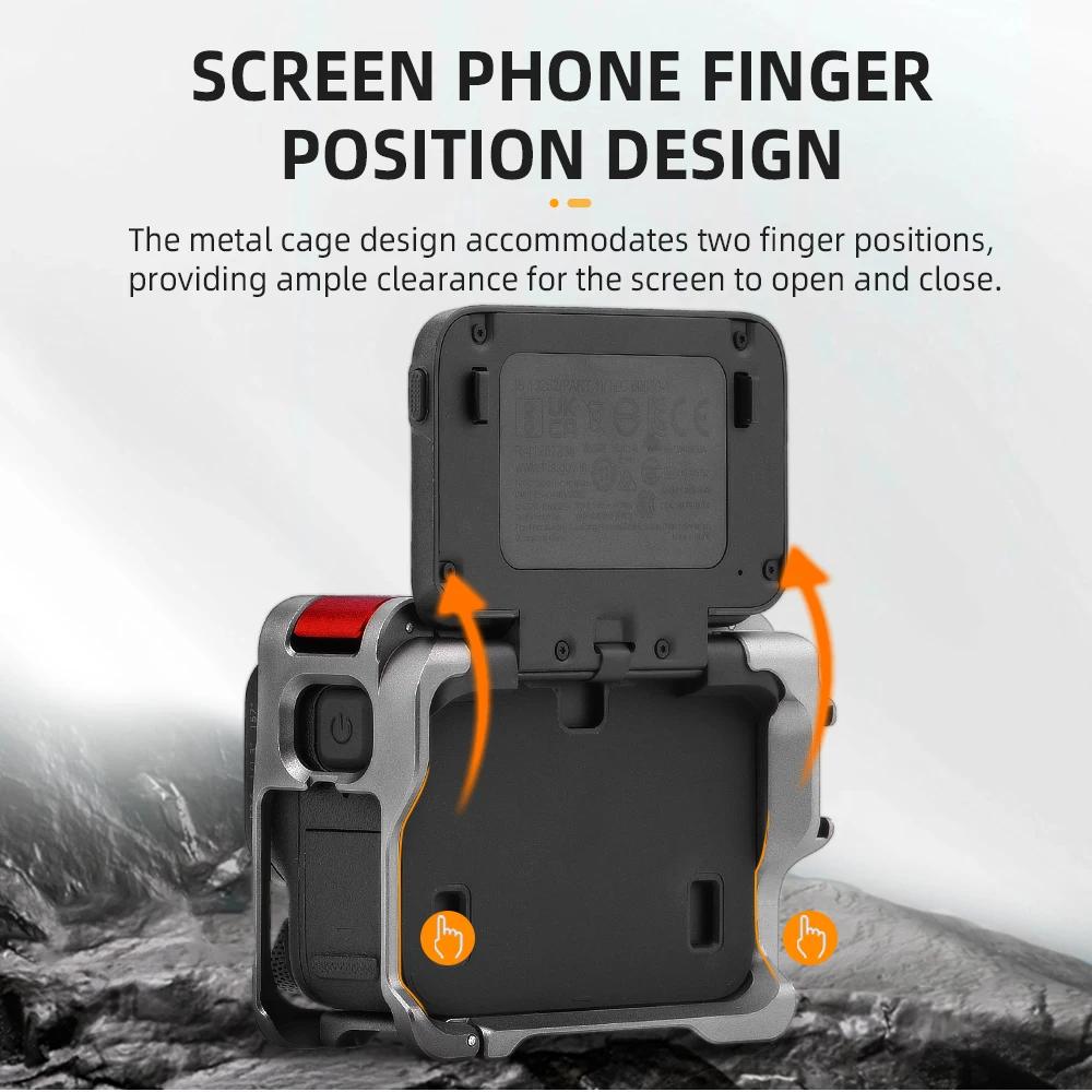 Flymile Adapter Frame Metal Case for Insta360 Ace Pro 2 Camera Aluminium Alloy Cage Mount Cold Shoe Full Protective