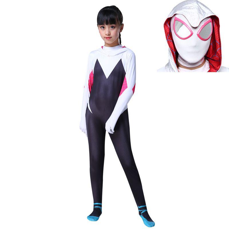 Vibrant Spider-man Into The Spider-verse Gwen Stacy Kids Costume Jumpsuit For Playful Adventures