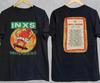 Herren- und Damen-T-Shirts INXS Band Musikalbum Schwere Baumwolle Schwarz Alle Größen