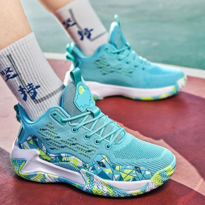 Men's Basketball Shoes, Flying Weave, Breathable, Wear-resistant, Practical, Youth Student Running Shoes