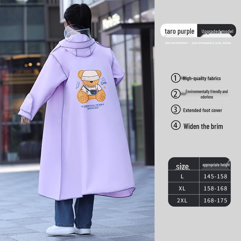 2024 Women's Electric Car Full-Body Long Rainproof Raincoat