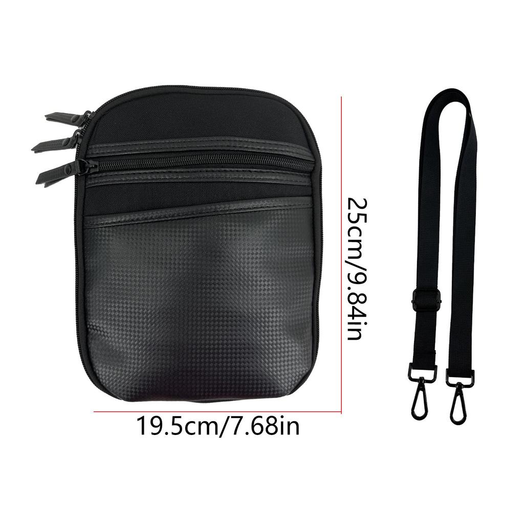 Waist Pack with Shoulder Strap Black Multifunctional Polyester Portable Sling Bag for Outdoor