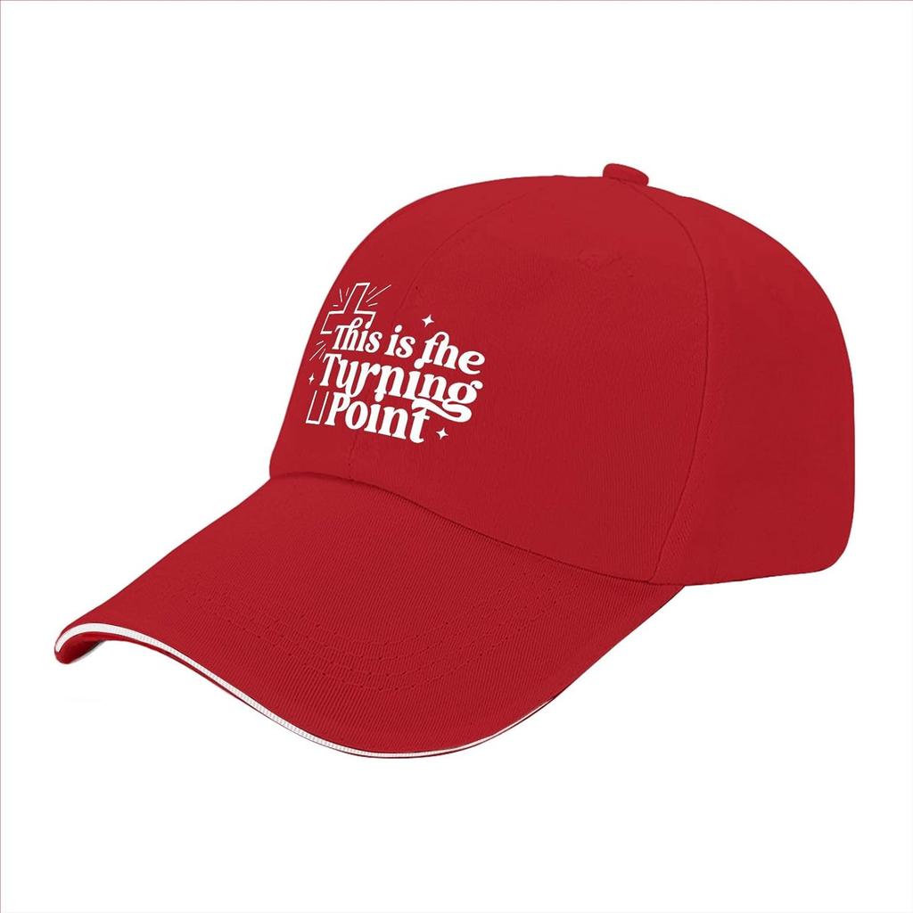 This Is The Turning Point Cross Graphic Baseball Cap Casual Polyester Adjustable Adult Headwear