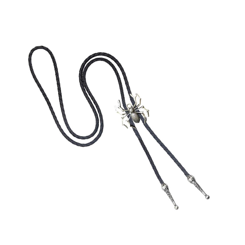 Metal Scorpion Animal Pendant Bolo Tie Western Cowboy Outfit Vintage Leather Cord Rodeos Necktie Necklace for Men Women