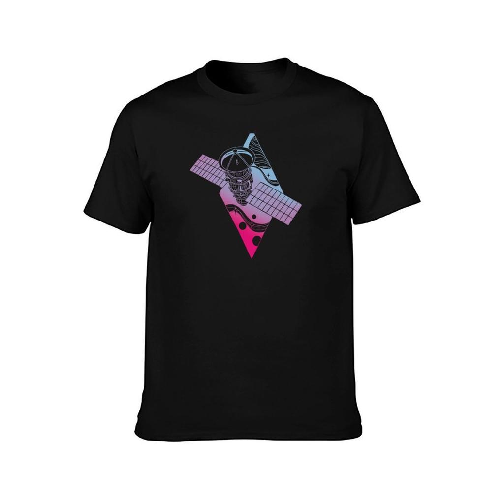 Satellitenschwarz T-Shirt Tägliche Kleidung Einfaches Kurzarmhemd