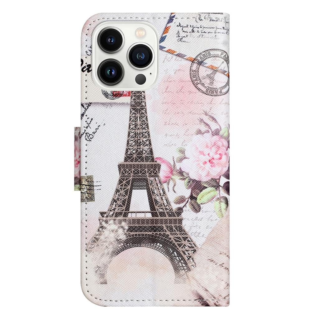 For iPhone 16 Pro Max Case Cross Texture Phone Leather Cover Pattern Printing