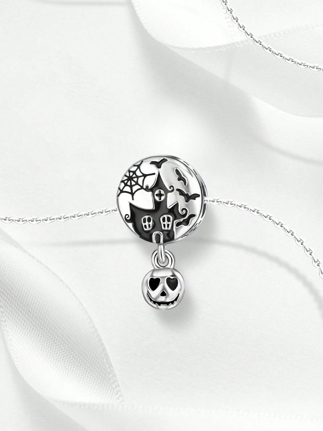 

Charm Bead Components Plata Halloween Bat Ghost Castle Bead Components Charm Bead Component Copper Metal Plated Compatible With Charm Bead Components