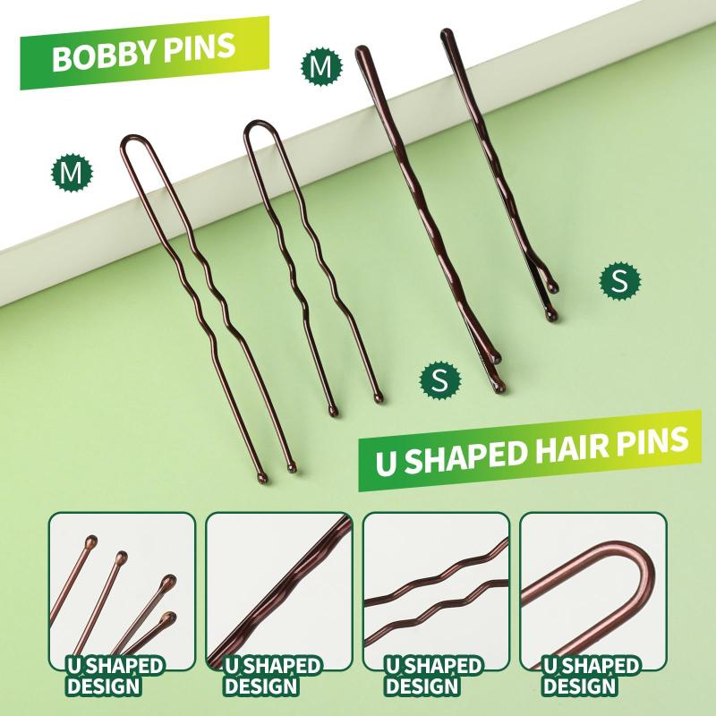 Professional Hair Styling Supplies Invisible Hair Nets Elastic Rubber Ties U Clips Straight Clips for Salon Hairstyling
