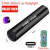 Xiaomi Portable UV 395nm/365nm Flashlight Rechargeable Zoomable Blacklight, Ultraviolet USB Torches, Pet Urine Stay Detector Lamps