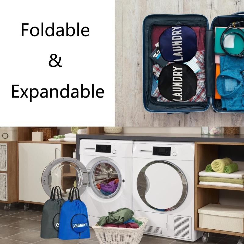 Large Capacity Reusable Travel Laundry Organizers Craft of Scratch Oxfords Fabric for Clothes Storage