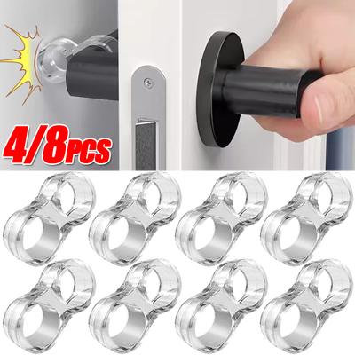 8/1uds Tope de Puerta Transparente Parachoques de Manija de Puerta de PVC Almohadillas Anti-Colisión para Paredes Muebles Amortiguador para Hogar Cocina Dormitorio