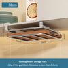 Kitchen Stainless Steel Wall Hanging Rack Under Cabinet Paper Towel Holder Pot Lid Storage with Hooks Space Saving Organizer