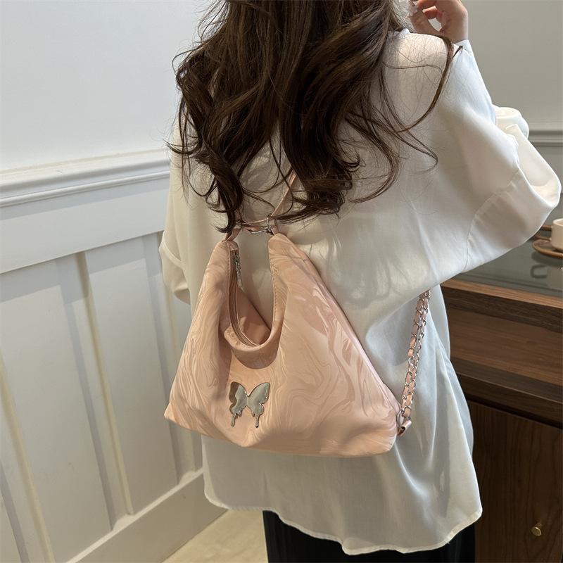 Tote Bag Women's New Large Capacity Commuting Backpack Summer Casual Chain Shoulder Bag Texture Backpack Trendy