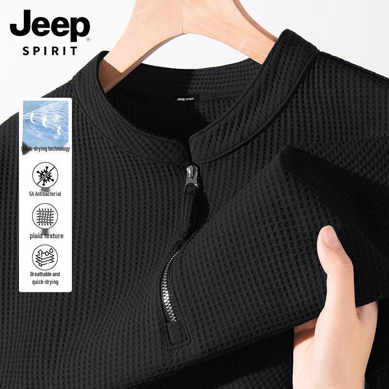 JEEP SPIRIT Men s Quick-Dry Antibacterial Half-Zip T-Shirt XL