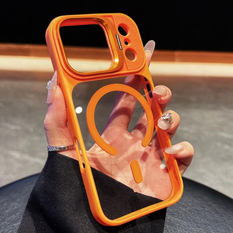 Magnetic Phone Case With Detachable Camera Lens Holder IPhone 16 Pro Max 15 Shockproof Silicone Cover