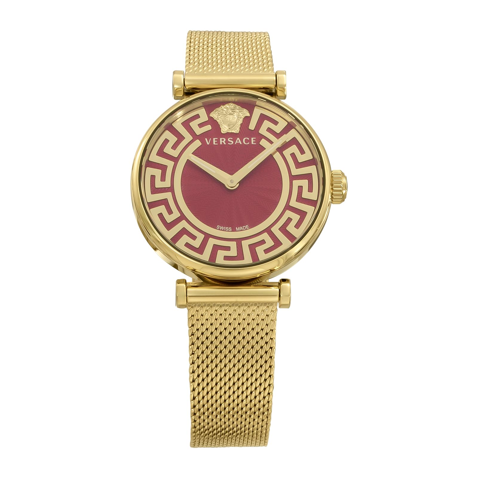 

Watch New Lady Bordeaux Dial Stainless Steel Sapphire Glass Quartz 35MM Swiss Watch Brand VE1CA0523 Ladies Gold [Versace] [Item]