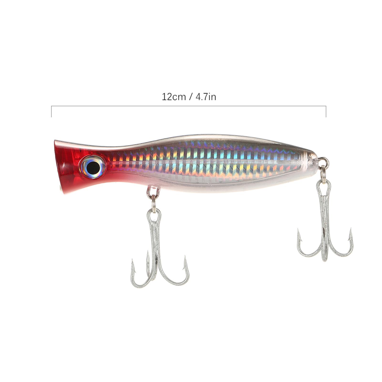 Kaisai 12Cm 45G Large Popper Lure Artificial Seal Lure 3D Eyes Hard Popper Fishing Lure With Hooks And Ring For Saltwater