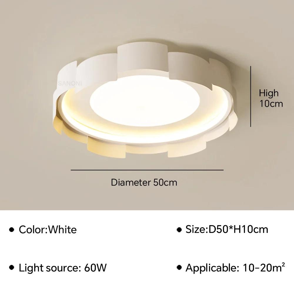 Modern LED Ceiling Lamp for Living Dining Room Aisle Bedroom Creamy Wind Ceiling Chandelier Indoor Home Decor Lighting Fixture
