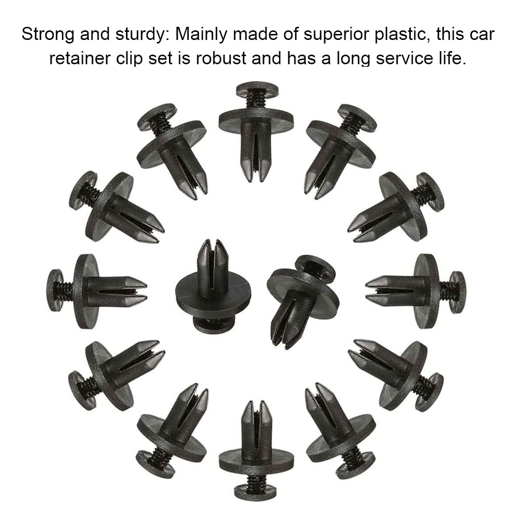 YWLiHcme 50pcs Universal Car Fender Retainer Plastic Clip Portable Vehicle Fastener Rivets 6mm Hole Automotive Push Pins