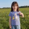 2026 Girls' Floral Print Short-Sleeve T-shirt - European & American Style, Round-Neck Children's Top