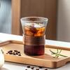 Japanese Vertical Pattern Milk Glass Tea Cup Transparent Wine Glass Anti-Scalding Insulation Brewing Fair Cup Coffee Drinkware