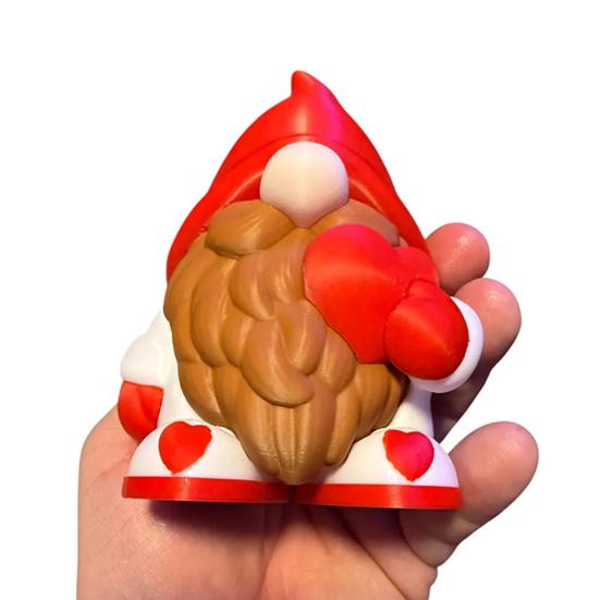 Valentine's Day Gnome Figurine 3D Printed Red Love Heart Gnome Statue for Indoor Home Table Tiered Tray Decor Romantic Gift for Him Her Wedding