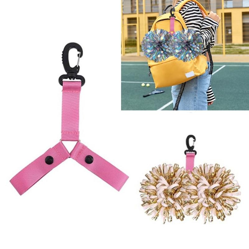 Adjustable Cheerleading Bobbles Storage Strap Pom Carriers Lanyard With Secure Clips For Easy Attachment And Removal