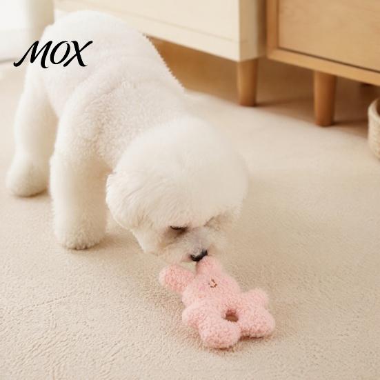 Soft Fleece Puppy Toys Stuffed Animal Dog Chew Toy, Squeaky Plush Bear Bunny Crinkle Interactive Puzzle for Dogs Snuffle Toy with Center Hole Small To