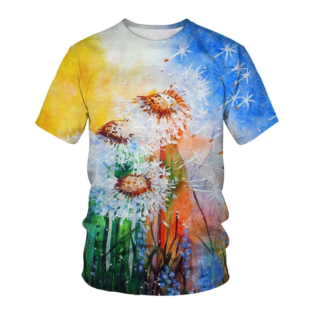 Spring Summer Tops Kids Plus Size Clothing Flower Plant 3D Print T Shirt Chirldren Pattern Tees Short Sleeve Top Breathable Boys Girls T Shirts