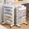 5 Floors Removable Storage Shelf Desk Side Bookshelf Bookcase Shelves with Wheels Storage Rack Hanging Desk Side Kitchen Food Trolley