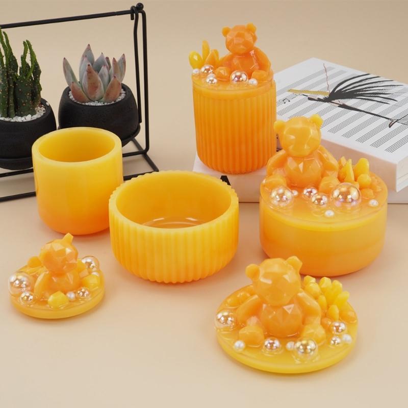 Storage Box Resin Mold with Lid,Silicone Jewelry Ring Box Epoxy Resin Mold for Casting Crafts DIY Soap Candle Holder