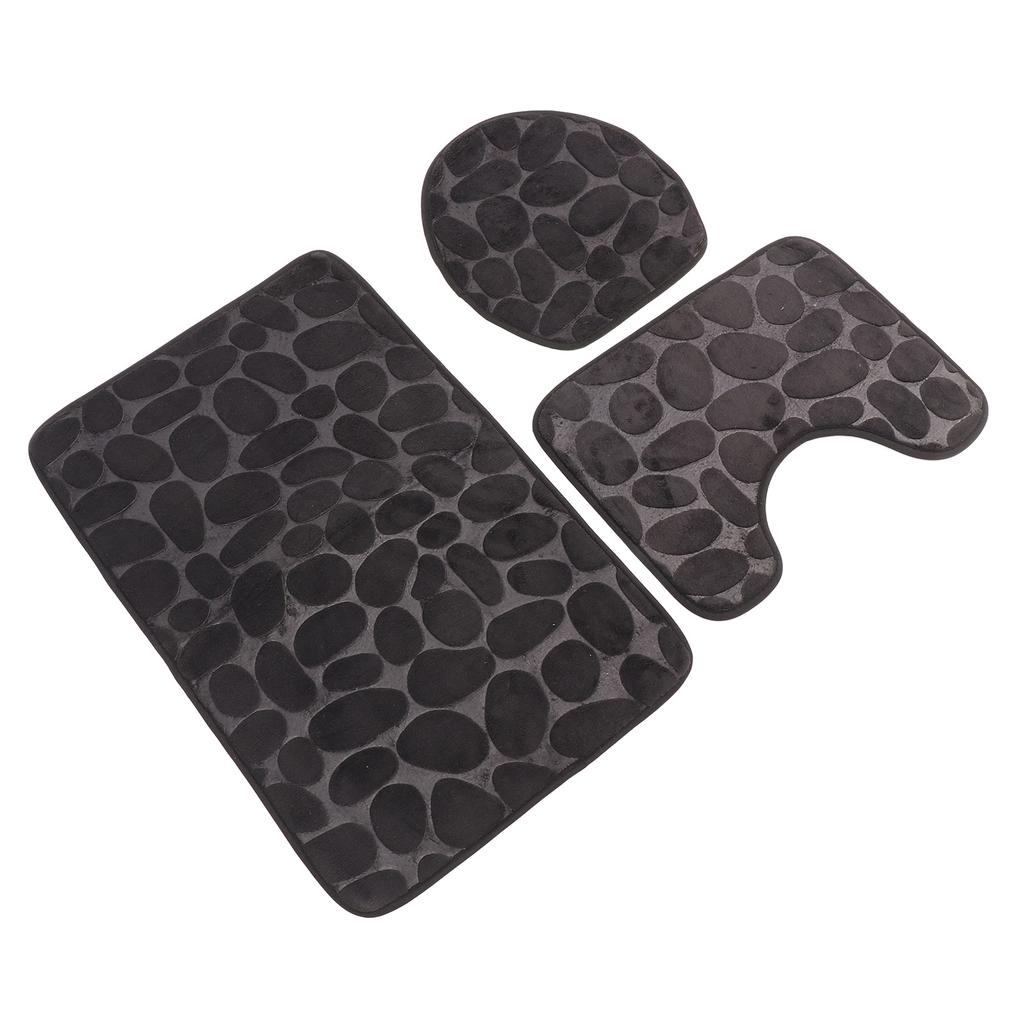 Conjunto de 3 Tapetes de Banheiro Forma U Tapete para Vaso Sanitário Tampa de Vaso Sanitário Tapete de Banho Absorvente de Água Antiderrapante Tapetes de Banho para Treinamento de Penico Crianças Adulto