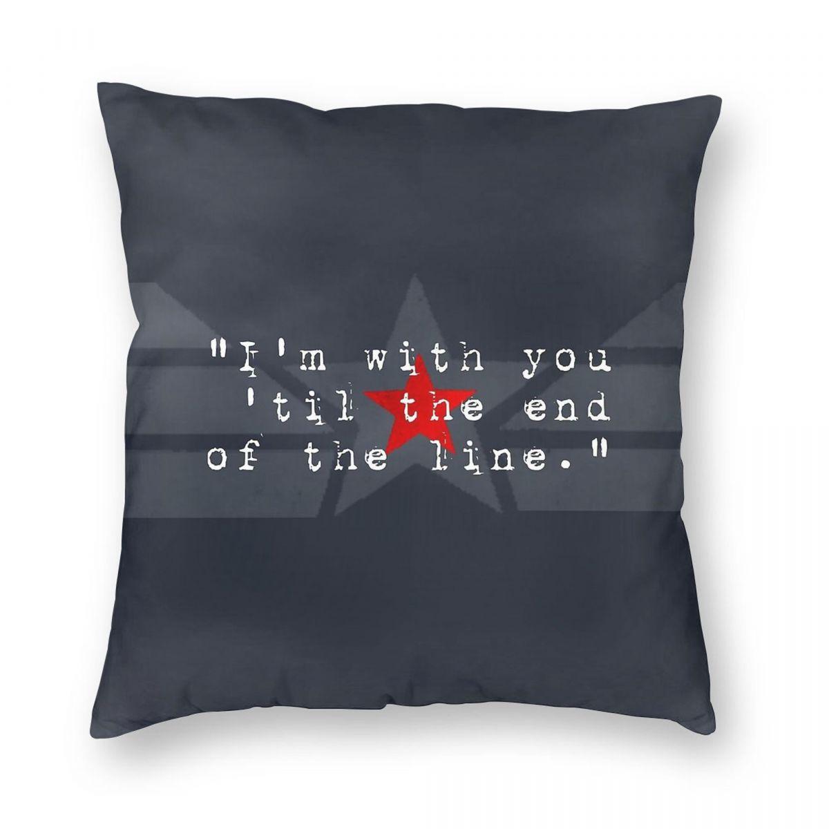 I Am With You Until The End Of The Line Pillowcase Polyester Linen Velvet Printed Zip Decor Home Cushion Cover 30x30cm