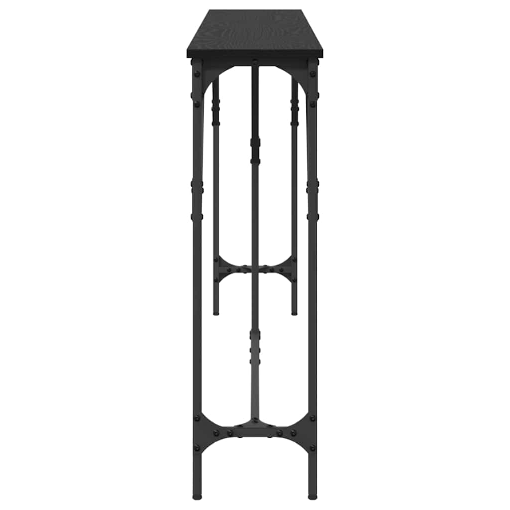 Console Table Black Oak Look 180 X 23 X 75 Cm